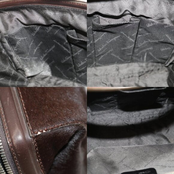 Salvatore Ferragamo AX-21 2834 Pony Hair Boston Handbag - Brown - Picture 13 of 15